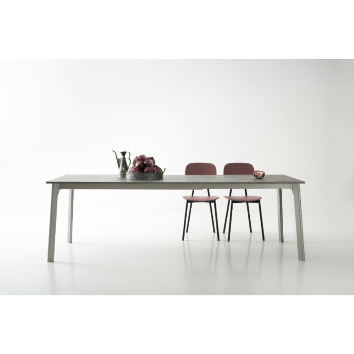 pointhouse OTELLO Ausziehbarer Tisch mit lackiertem Aluminiumgestell und Melaminplatte laminiert | glas | Fenix | Holz | Keramik