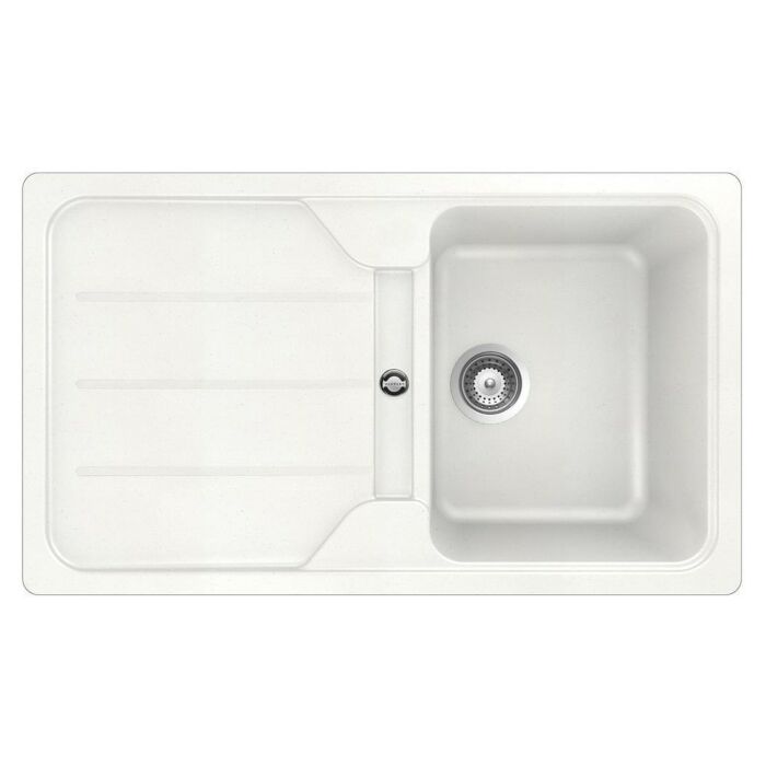 schock FOMD100A07 Formhaus Built-in sink 860 x 500 with bathtub, drainer on the left - alpine white
