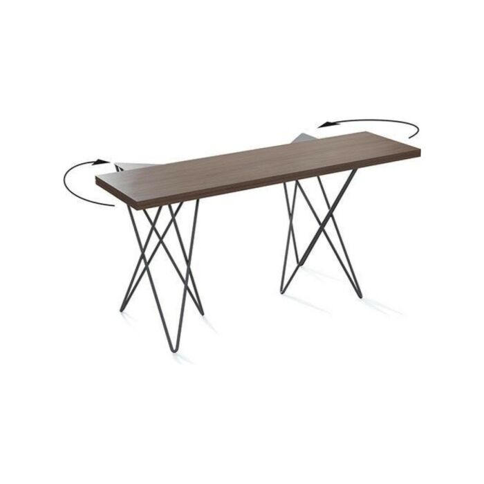 pezzani HERMES Table with painted solid round steel structure and laminate top