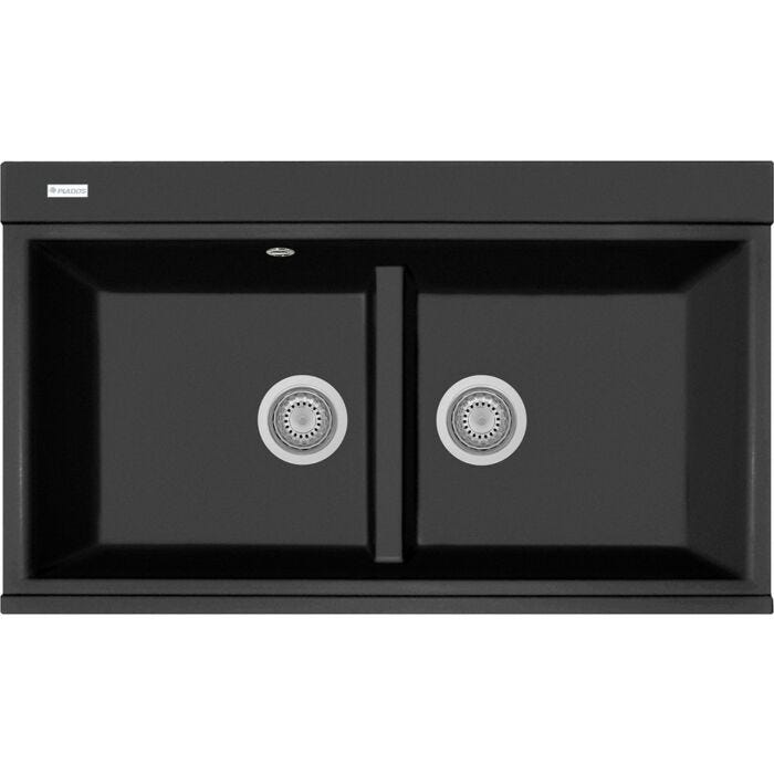plados telma LX8620 UG 70 - MICROULTRAGRANIT LUX 2-Becken-Spüle 86 x 51 cm – Mattschwarz