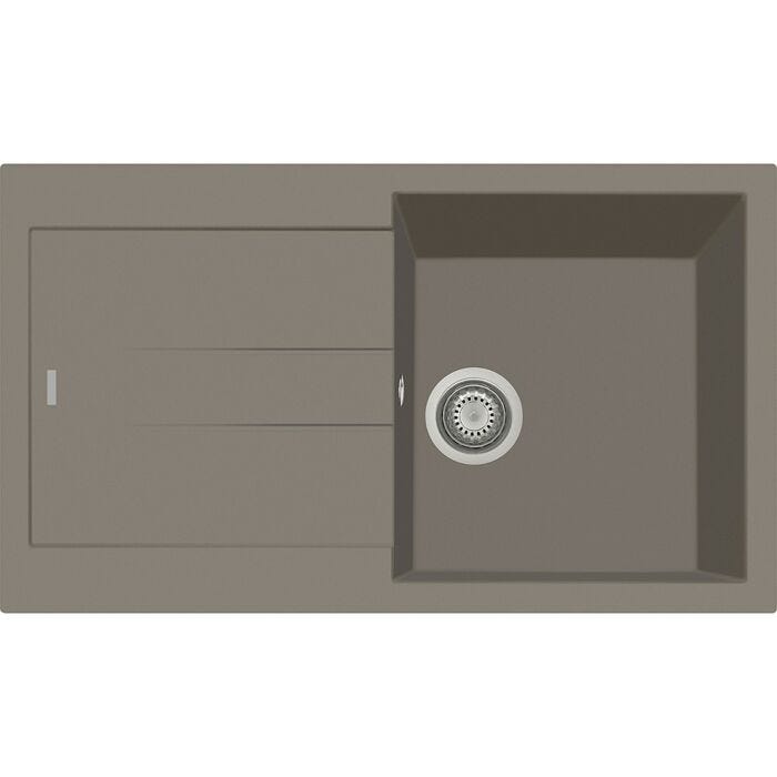 plados telma AM8610 NS N3 - NANOSTONE ELEGANCE Waschbecken 1 Schüssel + umschaltbare Abtropffläche cm. 86 x 50 - Argan