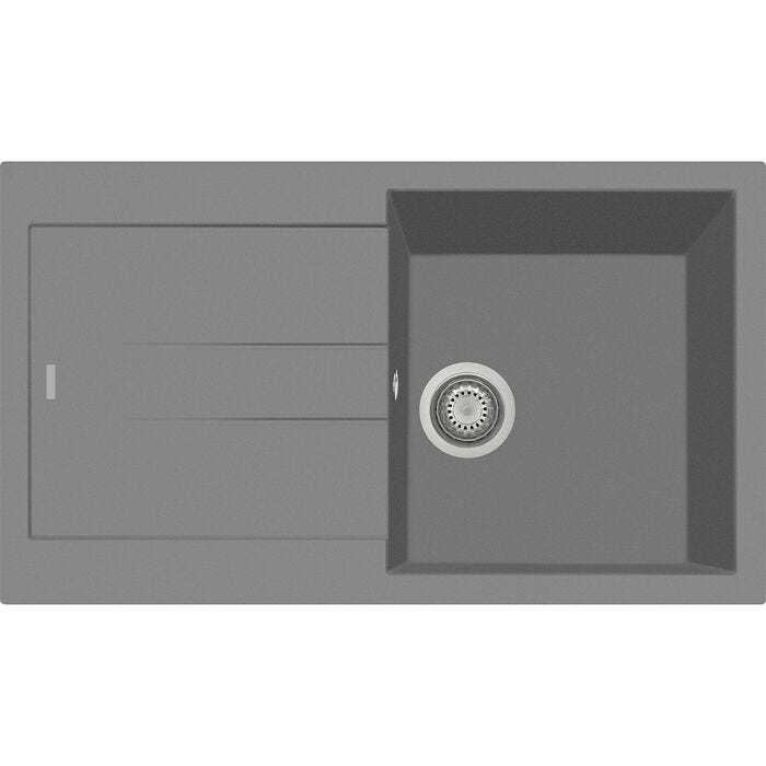 plados telma AM8610 NS N4 - NANOSTONE ELEGANCE Waschbecken 1 Schüssel + umschaltbare Abtropffläche cm. 86x50 - Urban Grey