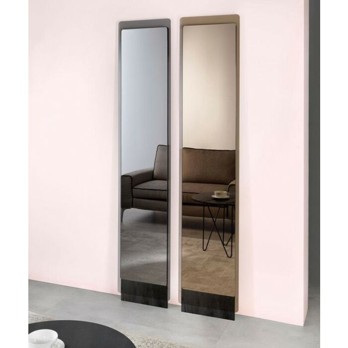 pezzani HIDE Specchiera con cornice in vetro trasparente e specchio e struttura in laminato sul retro