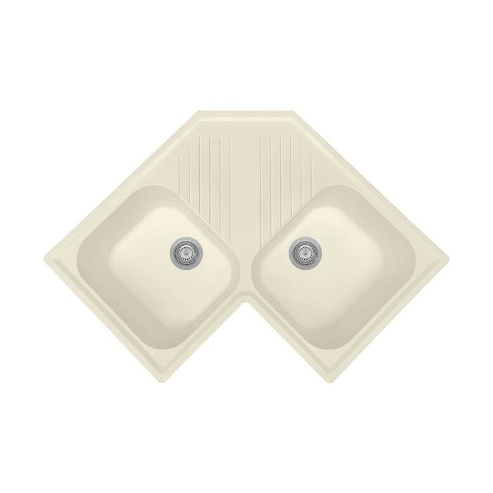 plados telma FTA8320 UG 56 - MICROULTRAGRANIT ATLANTIC Eckspüle 2 Schalen + Abtropffläche cm. 83x50 - Jasmin