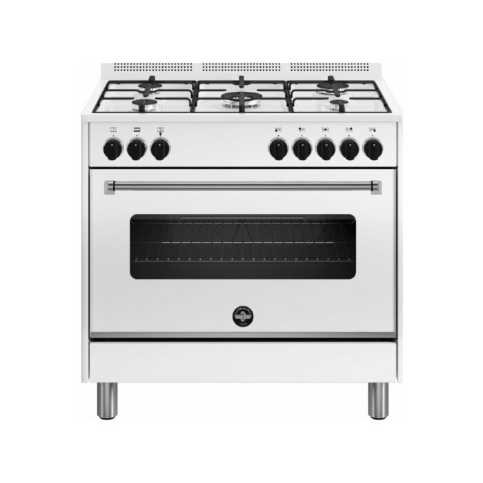 la germania AMN965EBV/24 Americana Cucina cm. 90 bianco 5 fuochi a gas - forno singolo elettrico