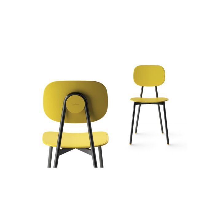 pointhouse TATA YOUNG Chair with metal frame and polypropylene seat | fabric | eco-leather | veneered