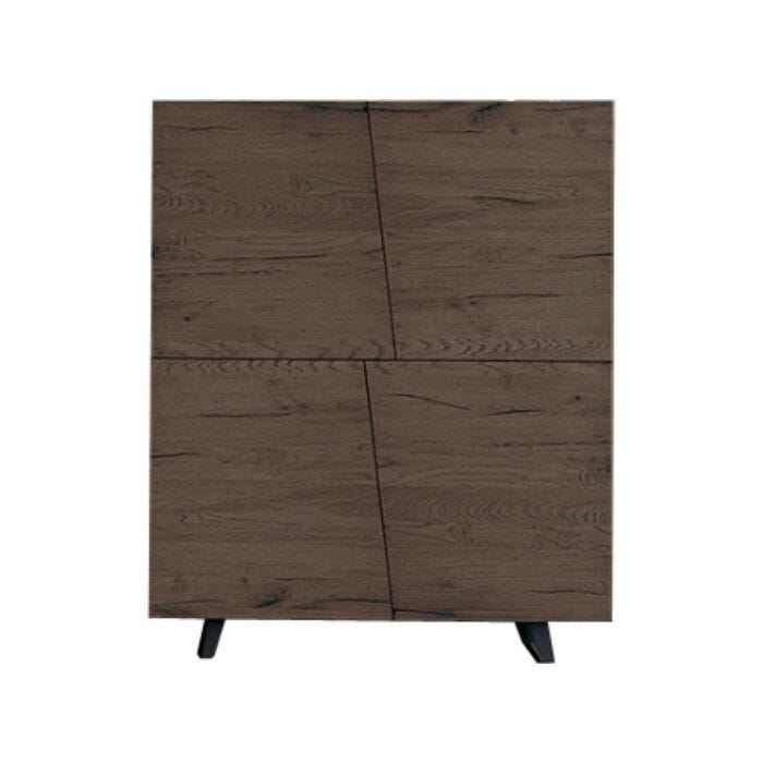  Sideboard aus Massivholz mit Eisenfüßen | Glas