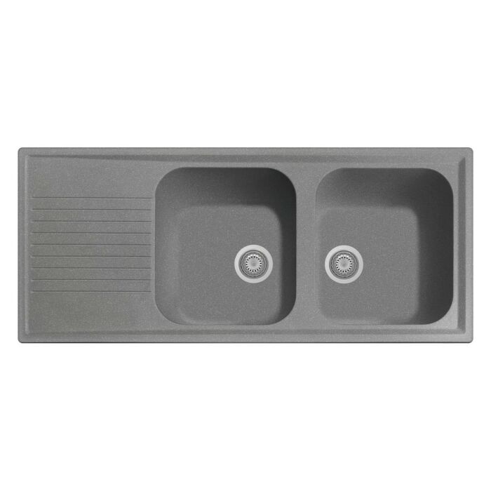 plados telma AT1162 UM 42 - ULTRAMETAL ATLANTIC Lavello 2 vasche + gocciolatoio reversibile 116 x 50 cm - Titanio