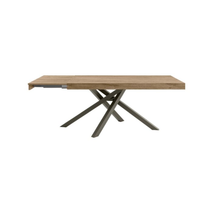 eurosedia KREO Tavolo fisso/allungabile con struttura in metallo e piano in legno | nobilitato | laminato | vetro | gres