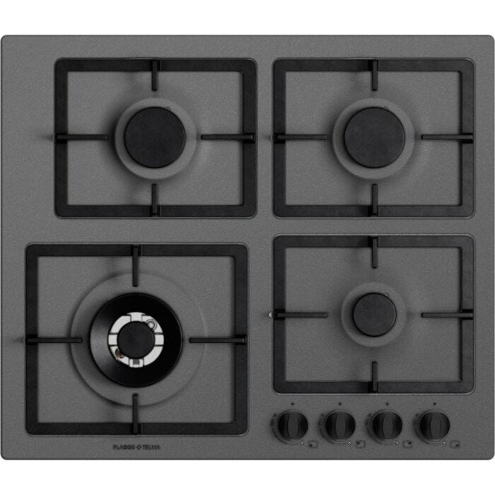 plados telma FLAT60 UM 42 Piano cottura cm. 60 x 51 - 3 fuochi + 1 tripla corona - Titanio
