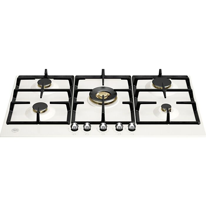 bertazzoni P905CHERAX Heritage 5-Flammen-Gasherd 90 cm - Elfenbein / Edelstahl