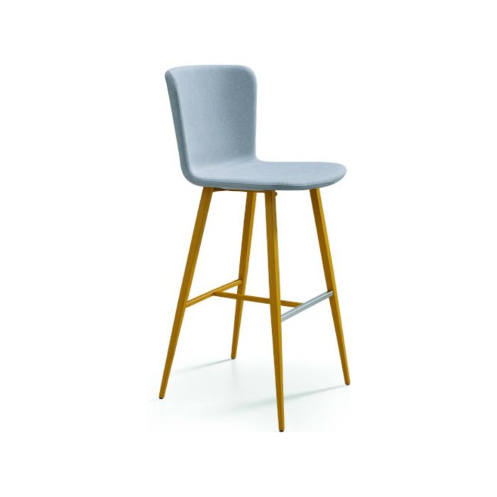 midj CALLA Fixed stool with metal structure | wood and polypropylene seat | fabric | skin | faux leather - also for outdoor use