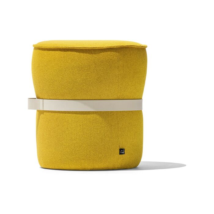 connubia POF Pouf in tessuto con cinghia decorativa in gomma e piedini in nylon