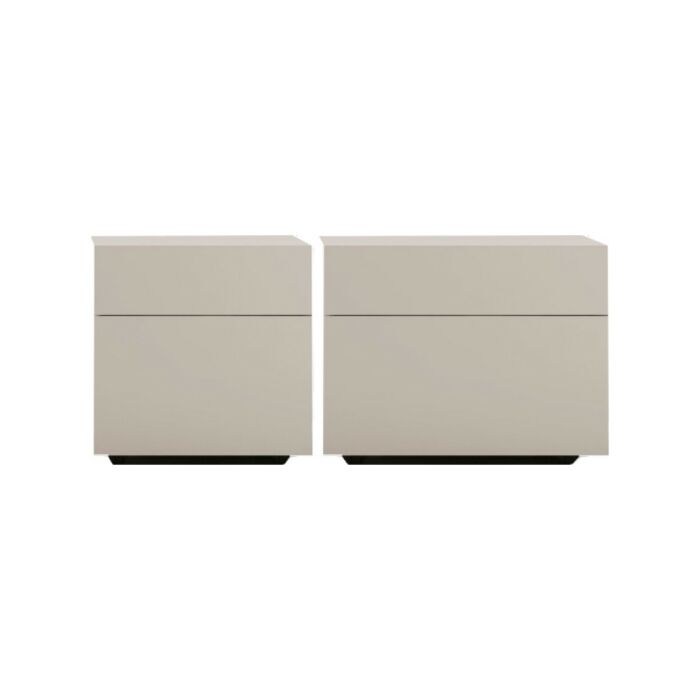 tomasella PASS Comodino 2 cassetti in legno | laccato opaco | laccato lucido