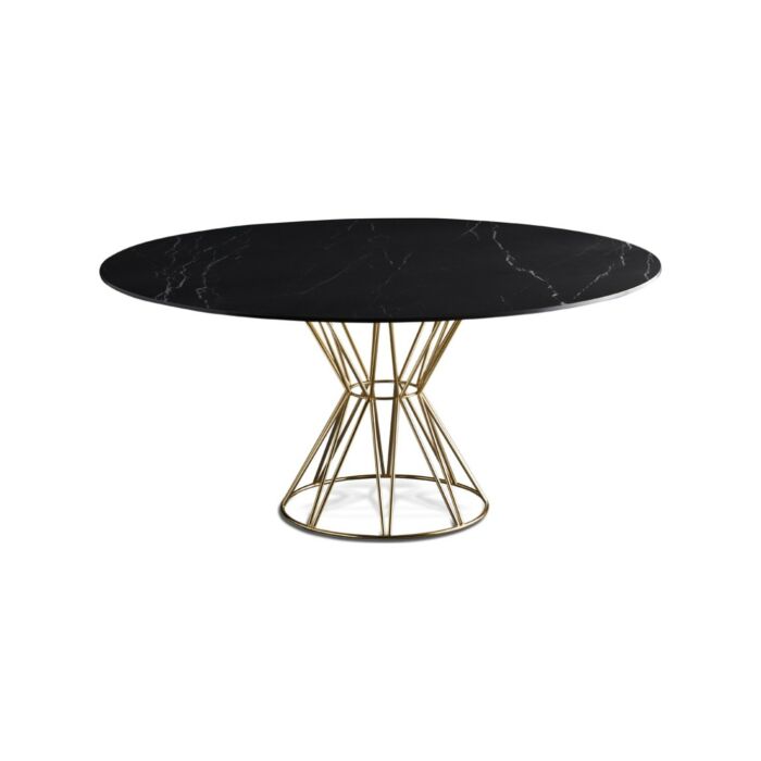 colico CIRCUS Fixed round table | elliptical | barrel with steel structure and glass top | porcelain stoneware | marble