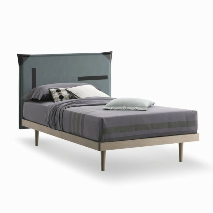 tomasella TASCA RING 60 Single bed | queen size - wooden frame with padded and removable headboard - with | without storage