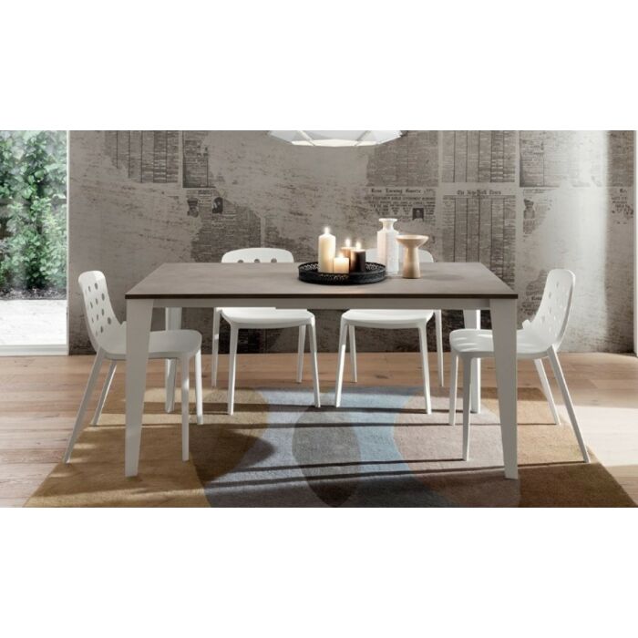 la primavera CARLO Tavolo fisso | allungabile con struttura in metallo e piano in hpl | fenix | laminam | vetro