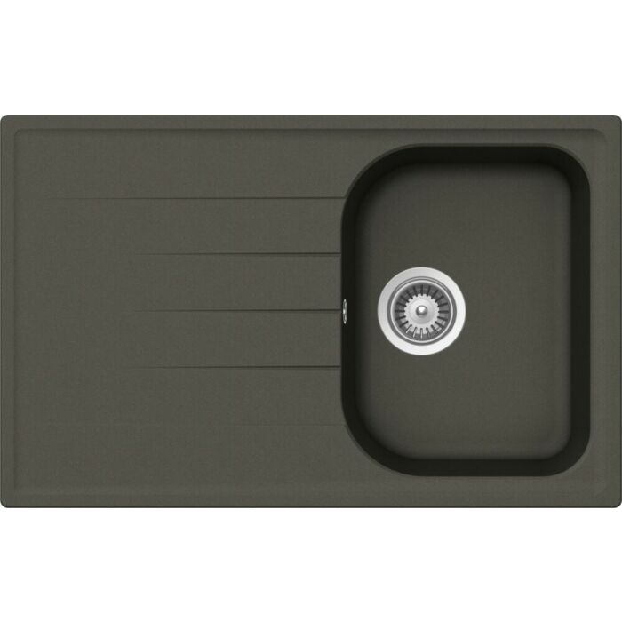 schock Lithos D100S 1 Becken über/unter dem Waschbecken 79 x 50 cm mit umkehrbarem Abtropfgestell – Asphalt
