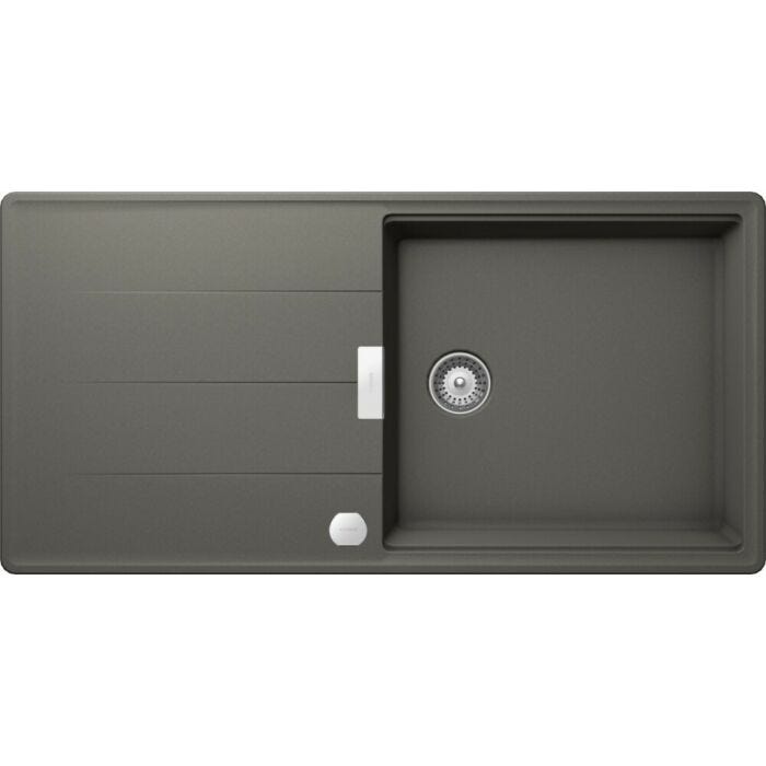 schock Tia D100L 1 bowl sink above/undermount 100 x 50 with reversible drainer - silverstone