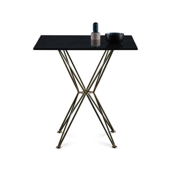 colico STAR Table with steel rod structure with absolute black laminate top