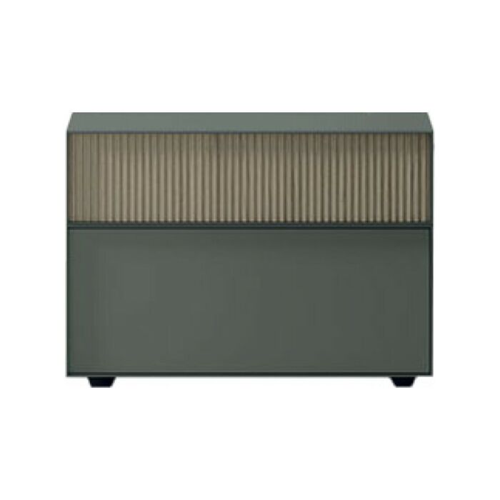 tomasella VINCI Bedside table 2 drawers in material | lacquered | wood | mirror
