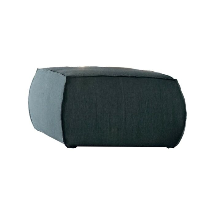 tomasella SOFT Fabric pouf with removable lining | linen | faux leather | skin