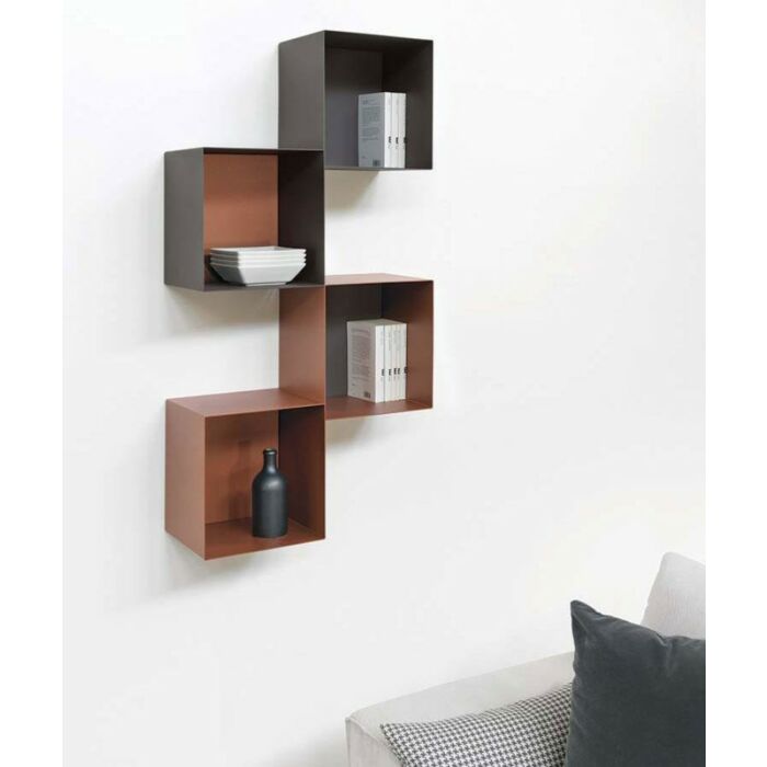 pezzani TWIN 1 Bookcase composition in painted steel
