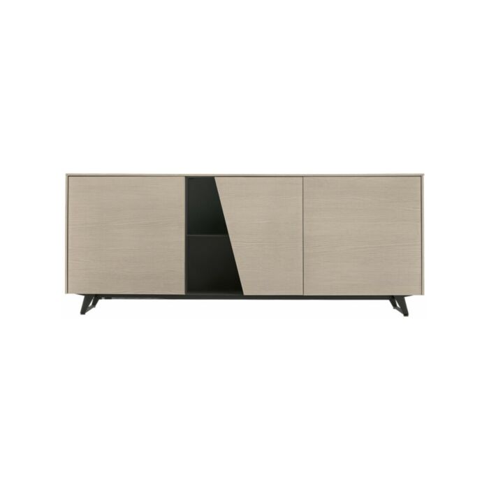 tomasella DIAGONAL (varianti A e H) Madia 2 ante, 1 anta diagonal e un vano a giorno - struttura e frontali in materico | laccato | legno - top opzionale in gres - basamento opzionale