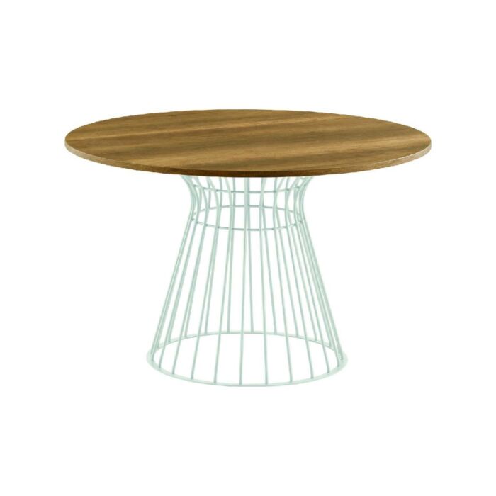 tomasella BRIGITTE Round table Ø 120 cm with lacquered metal frame and textured top | lacquered | with graphics