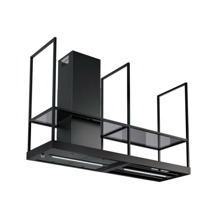 faber T-SHELF EV8 BK MATT A180 Dream Cappa isola cm. 180 - nero opaco/vetro fumè