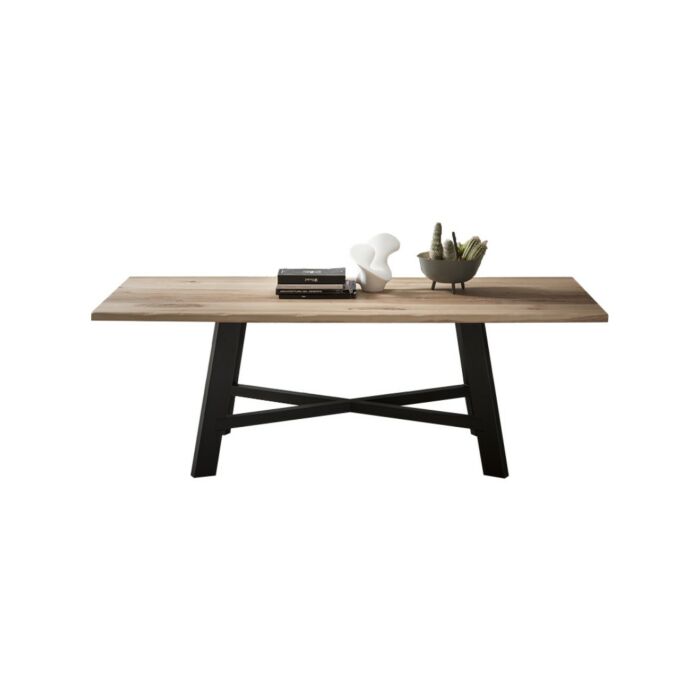 maronese acf TAIGA TAGLIOSESSANTA Tavolo fisso/allungabile - struttura in metallo nero opaco con piano in melaminico | legno massello