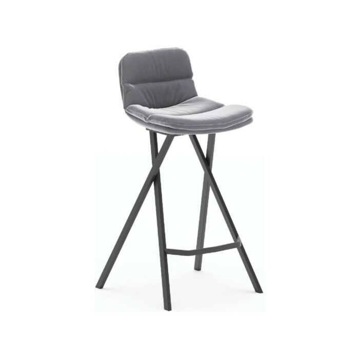 ozzio MILO Sgabello con struttura in metallo e seduta rivestita in pelle | velluto