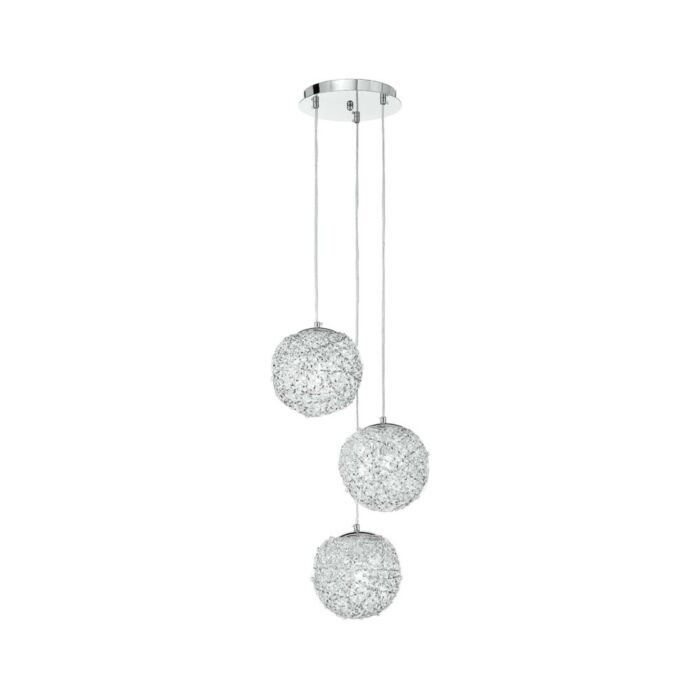 luce ambiente design I-ASTRA/S3 Astra Suspension lamp in aluminum and crystals - h. 120 cm