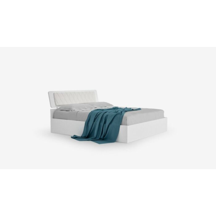santalucia mobili VELA Pratico Double bed with upholstered panel - with | without container in essence | lacquered | material with padded panel