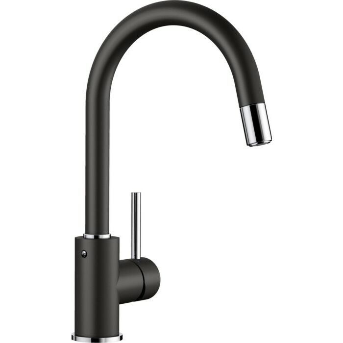 blanco Mida-S Modern Kitchen mixer with shower - black