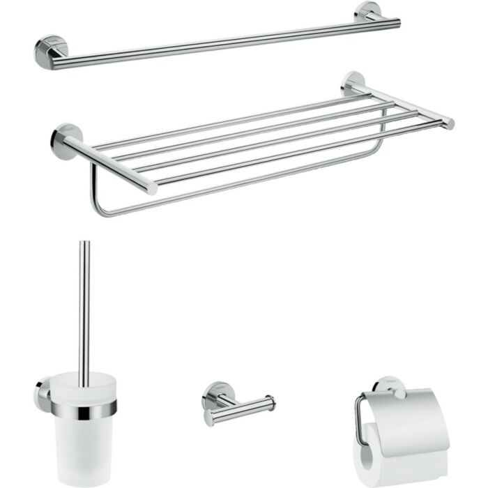 hansgrohe 41728000 Logis Ensemble d'accessoires de salle de bain 5 en 1 - chrome