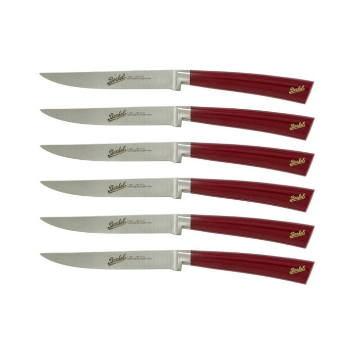 berkel ELEGANCE Set di 6 coltelli da tavola per i piatti di carne - rosso