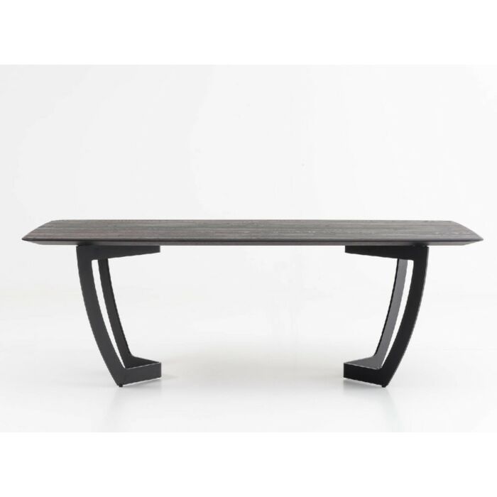 alta corte LONDON ECOLIVING Tavolo fisso | allungabile - struttura in metallo con piano in legno massello | laccato | impiallacciato | laminam - allunghe opzionali