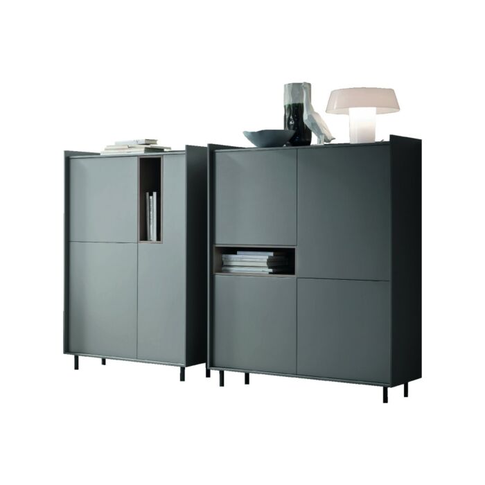 maronese acf LAILA TAGLIOSESSANTA Credenza a 3 | 4 ante e 1 vano a giorno in melaminico | laccato | legno impiallacciato con basamento in metallo - 2 misure