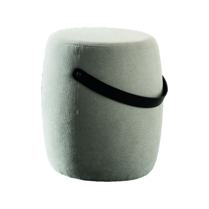 maronese acf BOTTE TAGLIOSESSANTA Pouf rivestito in tessuto | lino | ecopelle con maniglia effetto cuoio