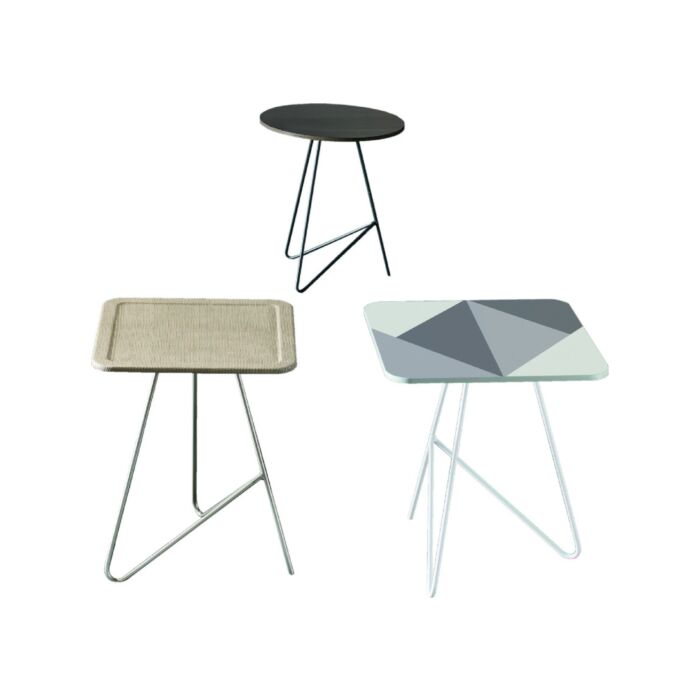 maronese acf CAPITOL TAGLIOSESSANTA Tavolino rotondo | quadrato | rettangolare con struttura in metallo e piano in melaminico | laccato | ecopelle | con grafiche