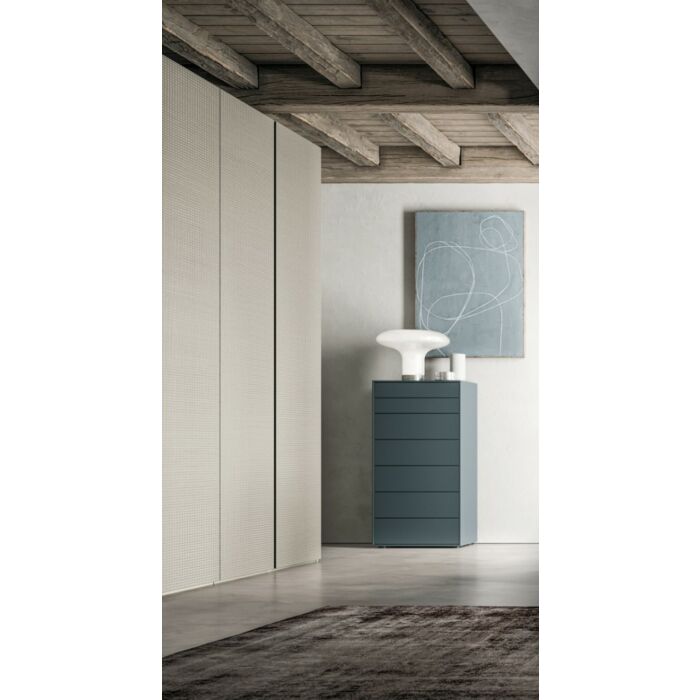 santalucia mobili QUADRO FILO HOMY Lacquered chest of drawers with 7 drawers | essence | concrete