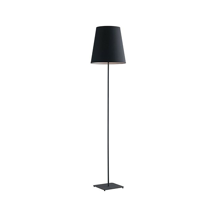 luce ambiente design I-ELVIS-PT NER Elvis Piantana in metallo con paralume in tessuto nero