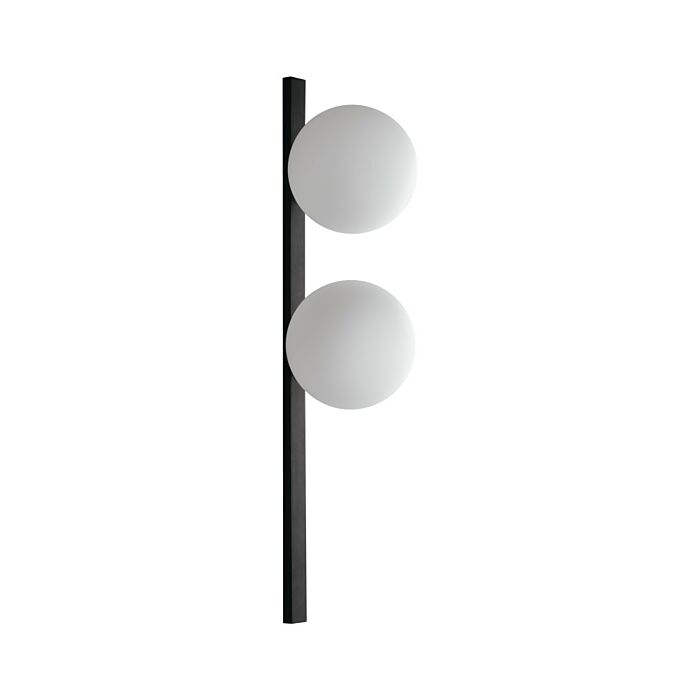 luce ambiente design I-ENOIRE-AP2 Enoire Applique in metallo nero con diffusori in vetro opale