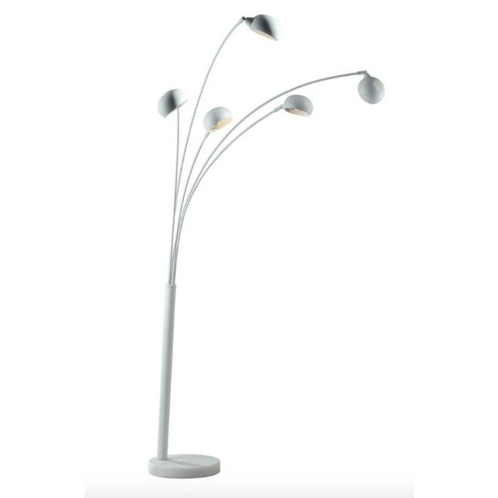 luce ambiente design I-ERACLE-PT BCO Eracle Weiße Metall Stehlampe mit einstellbaren Lichtpunkten und Marmorsockel
