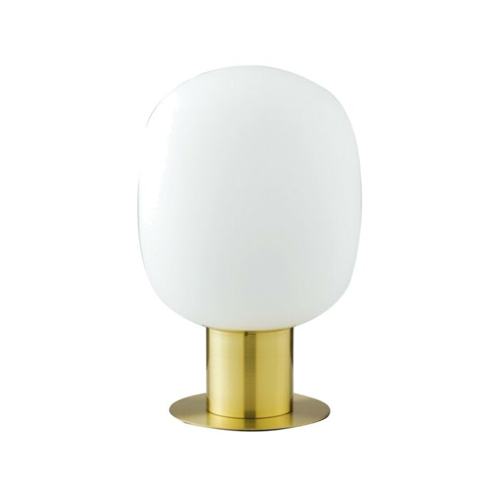 luce ambiente design I-FELLINI-L30 ORO Fellini Table lamp in satin gold metal with opal blown glass diffuser