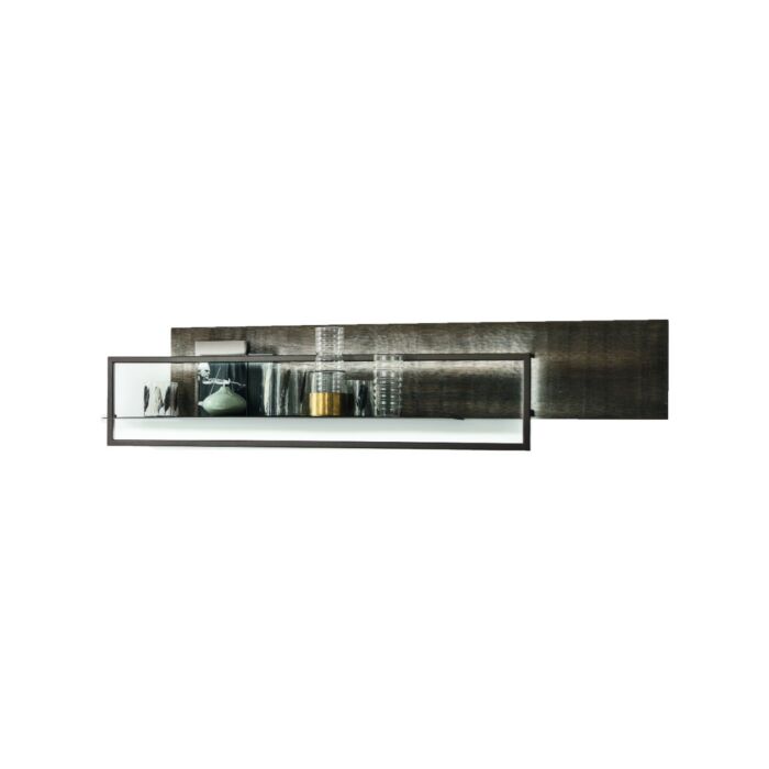 maronese acf LUX ORIZZONTALE TAGLIOSESSANTA Étagère horizontale en métal laqué avec dossier en mélaminé | laqué | finitions décoratives avec kit lumière - 2 tailles