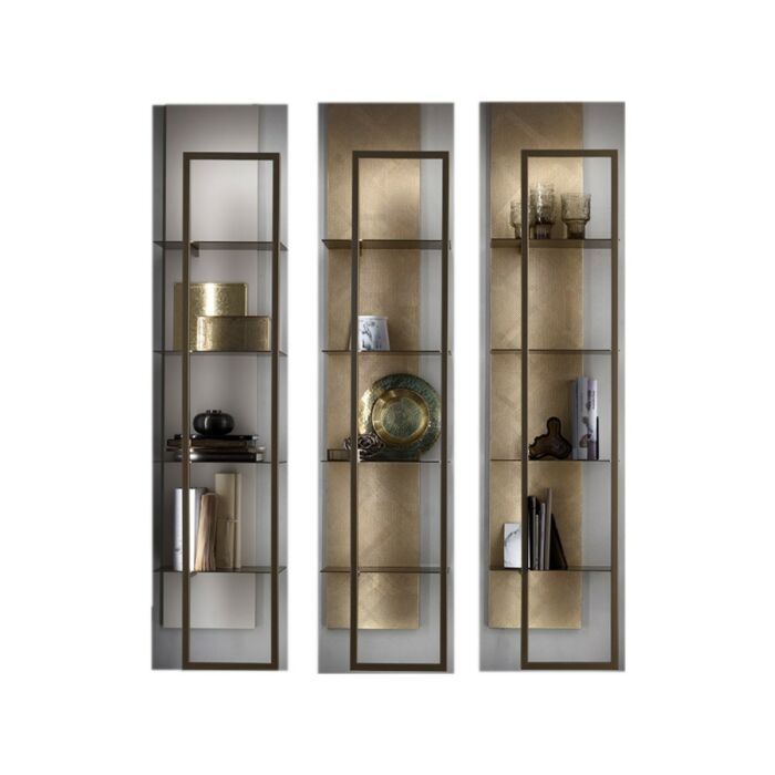 maronese acf LUX VERTICALE TAGLIOSESSANTA Mensola verticale in metallo laccato con schienale in melaminico | laccato | finiture decor con kit luce