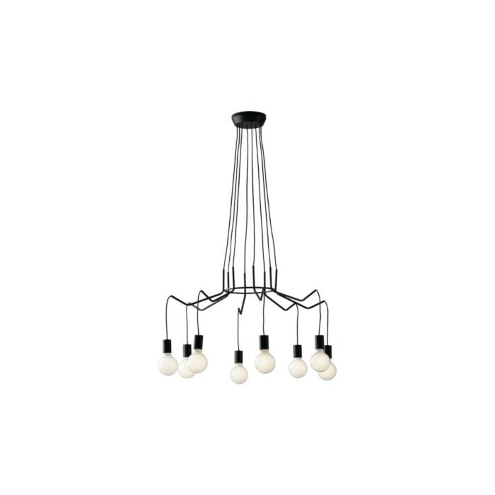 luce ambiente design I-HABITAT-S6 NER Habitat Black metal chandelier