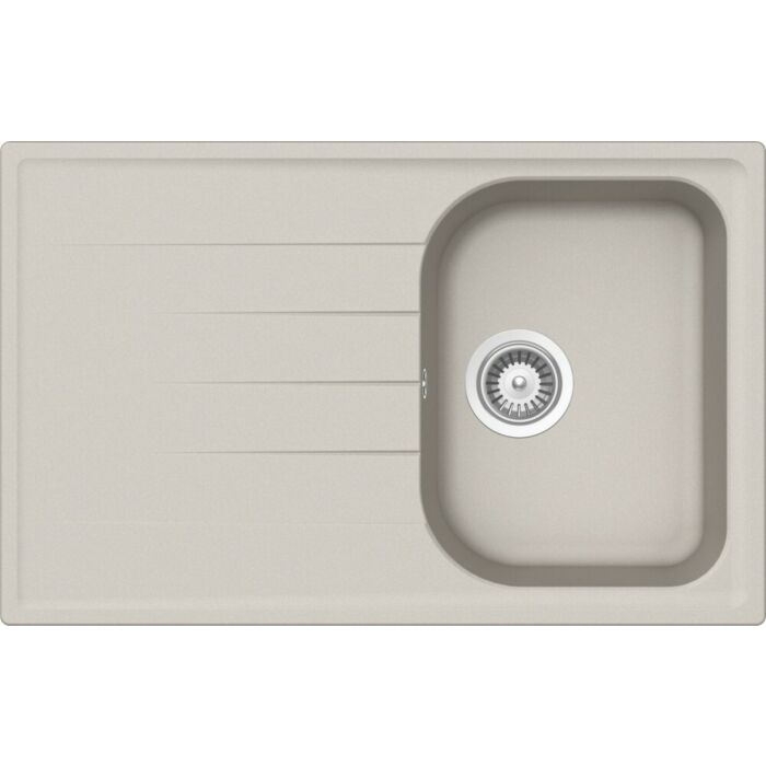schock Lithos D100S 1 Becken Aufsatz-/Unterbauspüle 79 x 50 mit umkehrbarem Abtropfgestell – neues Aluminiumoxid